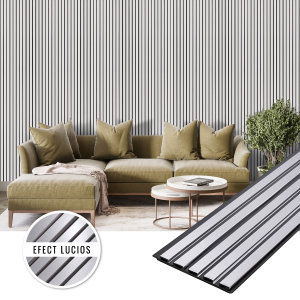 Panou decorativ din PVC Silver, dimensiuni 15 x 1 x 270 cm