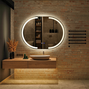 Oglindă de baie cu iluminare LED și funcție anti-ceață Lazur