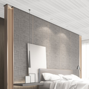 Tapet autoadeziv 3D lambriu în alb pentru tavan