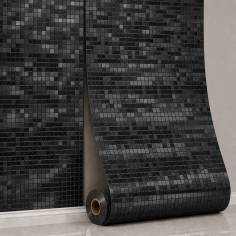 Panou perete autoadeziv Mini Cuburi – Negru 280x60x0.25 cm
