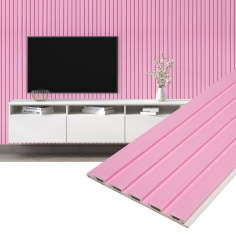 Panoul decorativ din PVC roz cu dimensiuni 15х1х260 cm
