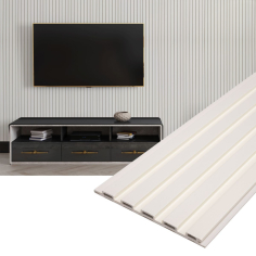 Panoul decorativ din PVC alb cu dimensiuni 15х1х270 cm