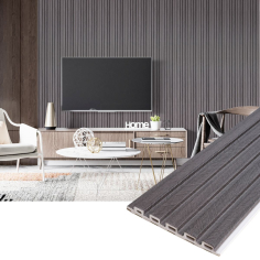 Panou decorativ din PVC gri cu dimensiuni 15 х 1 cm
