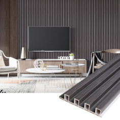 Panou decorativ din PVC gri cu dimensiuni 16х1.8х270 cm