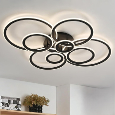 Lustră LED Anastelia – Neagră, 3 culori de lumină