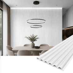 Panou decorativ PVC oval Elio – Alb pur 270x16x1.5 cm