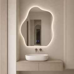 Oglindă de baie cu iluminare LED și funcție anti-aburire Oriala – 65x80 cm