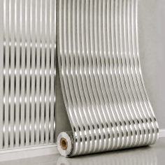 Panou perete autoadeziv Linear Harmony – Argintiu 280x60x0.25 cm