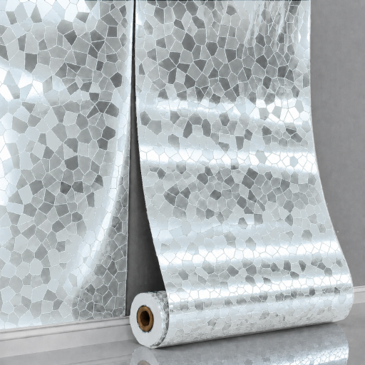 Panou perete autoadeziv Mirror Prism – Argintiu 280x60x0.25 cm