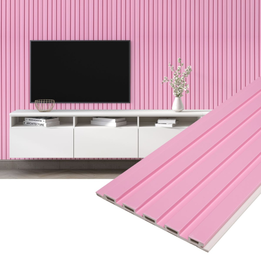 Panoul decorativ din PVC roz cu dimensiuni 15х1х260 cm