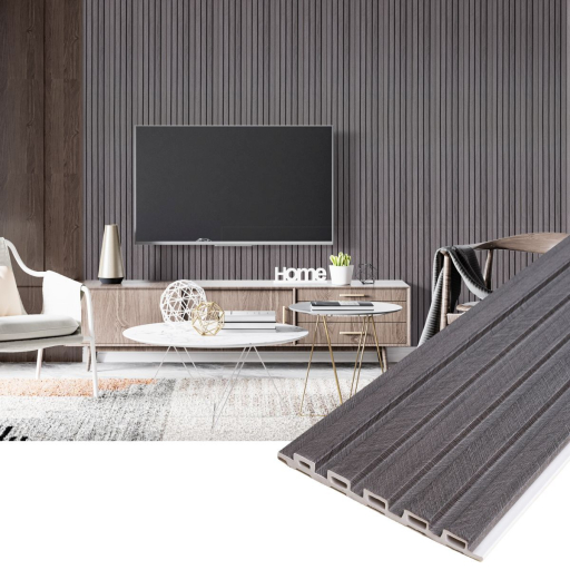 Panou decorativ din PVC gri cu dimensiuni 15 х 1 cm