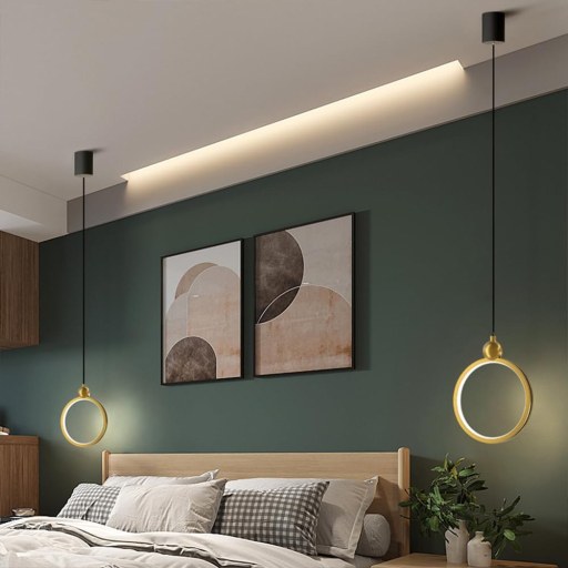 Lampă decorativă LED suspendată Karelia – Aurie