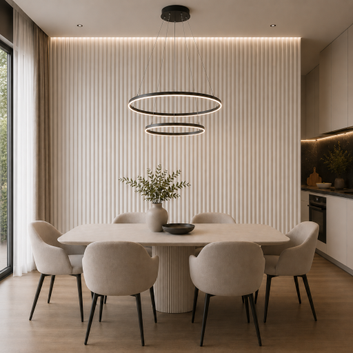 România- Panou decorativ PVC oval Elio – Alb pur 270x16x1.5 cm