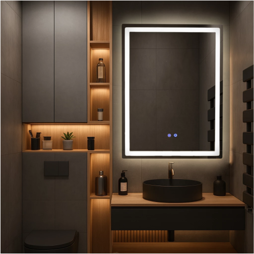 Oglindă de baie cu iluminare LED și funcție anti-ceață Kristalo 60x80 cm