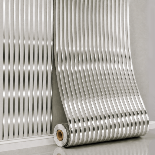 Panou perete autoadeziv Linear Harmony – Argintiu 280x60x0.25 cm