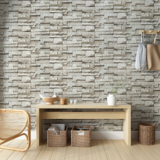 Tapete în relief imitație de piatră în bej